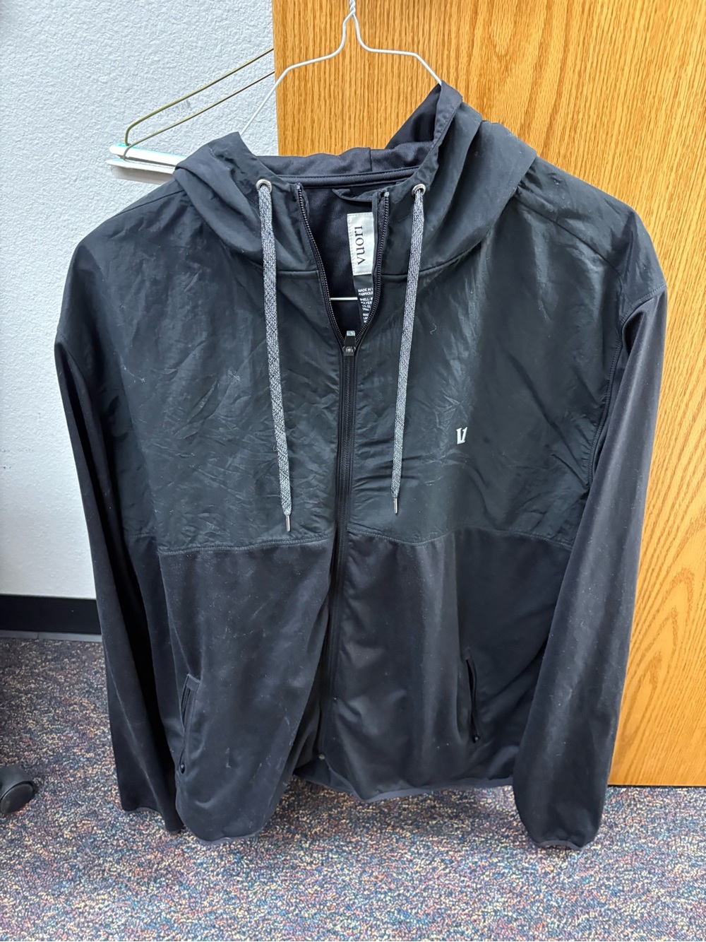 Vuori Black Hooded Windbreaker Jacket